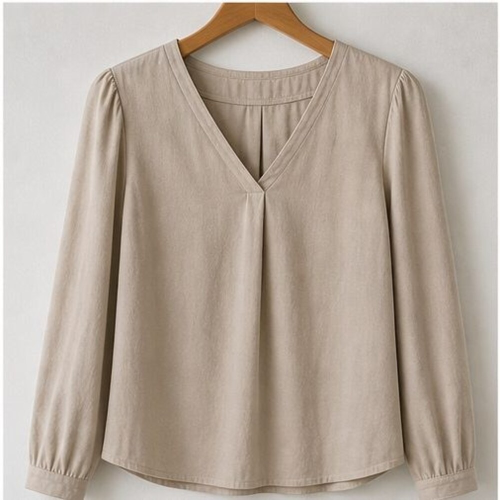 Sand Peplum Top